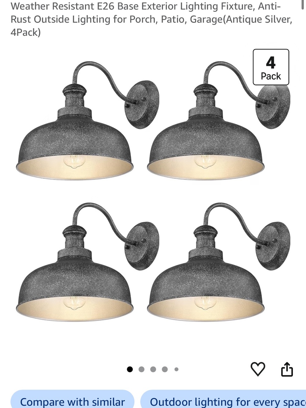 Antique Silver Outdoor Wall Sconce - Set of 3